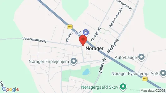 Gewerbeflächen zur Miete i Nørager - kort over placeringen