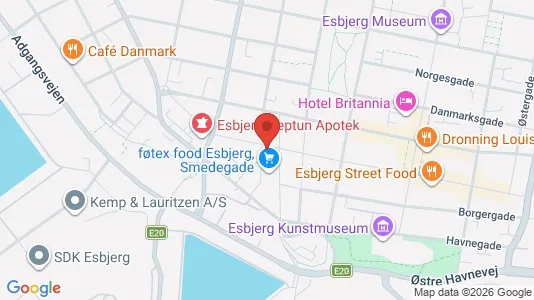 Lokaler til leje i Esbjerg Centrum - kort over placeringen