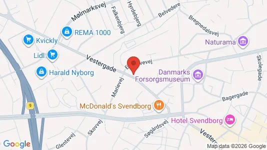 Gewerbeflächen zur Miete i Svendborg - kort over placeringen