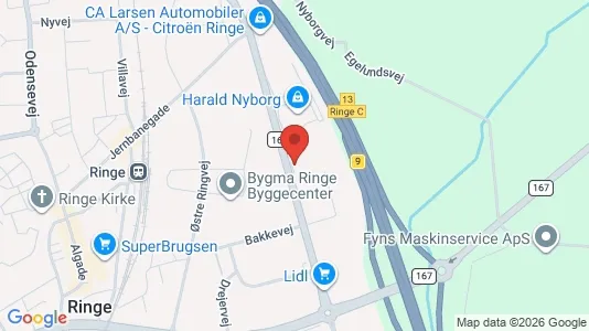 Lokaler til leie i Ringe - kort over placeringen