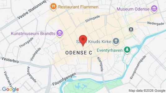 Gewerbeflächen zur Miete i Odense C - kort over placeringen