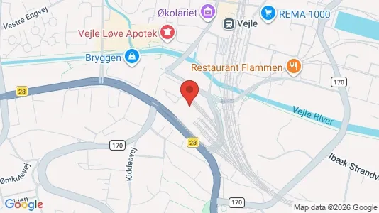 Commercial properties for rent i Vejle - kort over placeringen