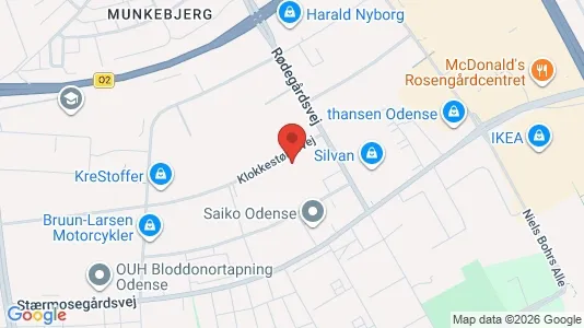 Commercial properties for rent i Odense M - kort over placeringen
