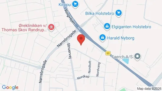 Commercial properties for rent i Holstebro - kort over placeringen