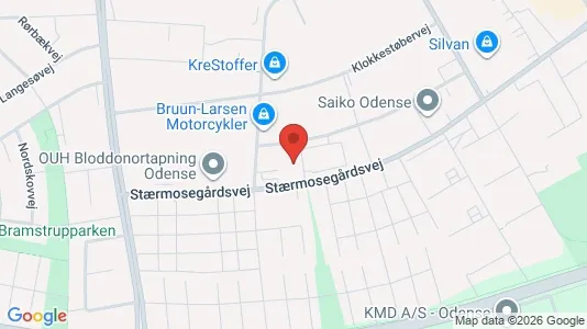 Commercial properties for rent i Odense M - kort over placeringen