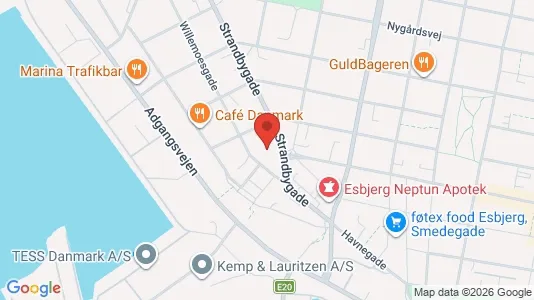 Liikekiinteistöt Vuokrattavana i Esbjerg - kort over placeringen