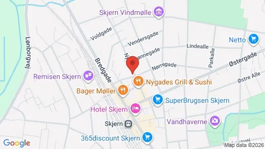 Lokaler til leje i Skjern - kort over placeringen
