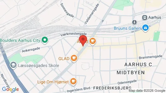 Lokaler til leie i Aarhus C - kort over placeringen