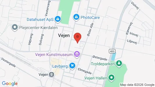 Commercial properties for rent i Vejen - kort over placeringen