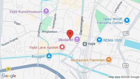 Gewerbeflächen zur Miete i Vejle - kort over placeringen