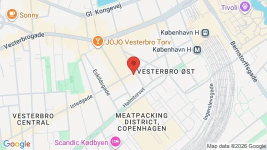 Commercial properties for rent i Vesterbro - kort over placeringen