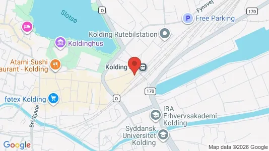 Commercial properties for rent i Kolding - kort over placeringen