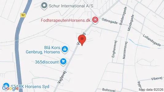 Commercial properties for rent i Horsens - kort over placeringen
