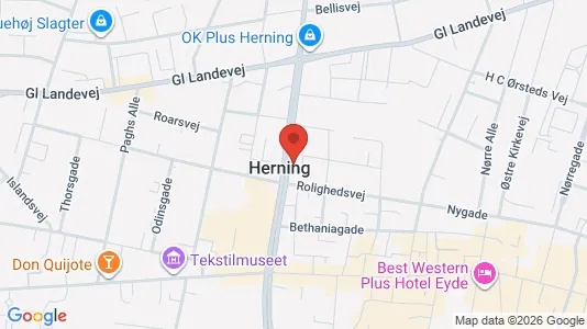 Lokaler til leie i Herning - kort over placeringen