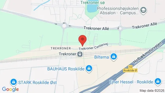 Företagslokaler för uthyrning i Roskilde - kort over placeringen