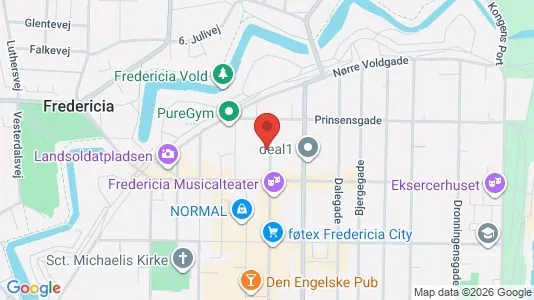 Commercial properties for rent i Fredericia - kort over placeringen