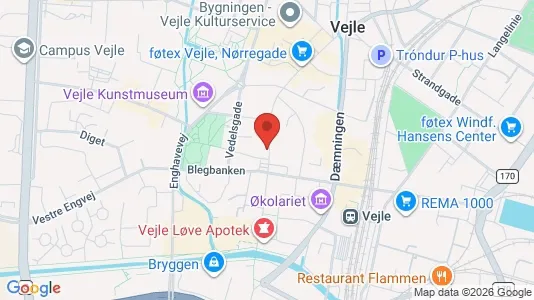 Lokaler til leje i Vejle Centrum - kort over placeringen