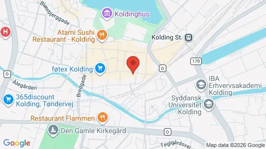 Lokaler til leje i Kolding - kort over placeringen