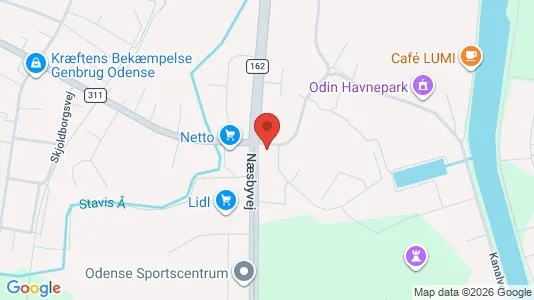 Commercial properties for rent i Odense N - kort over placeringen