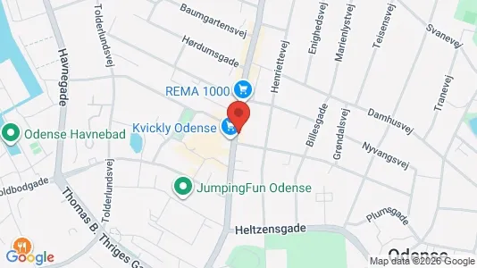 Liikekiinteistöt Vuokrattavana i Odense C - kort over placeringen