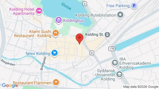 Lokaler til leje i Kolding - kort over placeringen