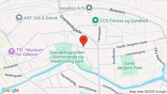 Gewerbeflächen zur Miete i Odense C - kort over placeringen