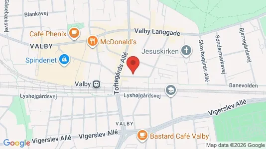 Liikekiinteistöt Vuokrattavana i Valby - kort over placeringen