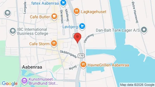 Commercial properties for rent i Aabenraa - kort over placeringen