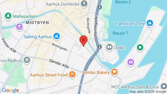 Lokaler til leje i Aarhus C - kort over placeringen