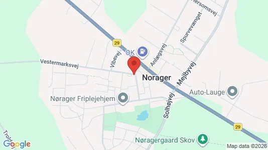 Gewerbeflächen zur Miete i Nørager - kort over placeringen