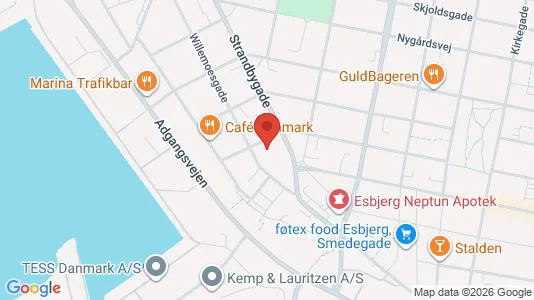 Propiedades comerciales En alquiler i Esbjerg - kort over placeringen
