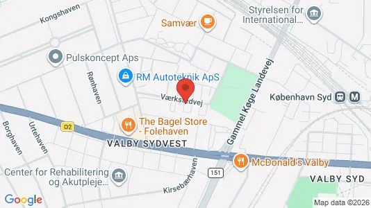 Gewerbeflächen zur Miete i Valby - kort over placeringen