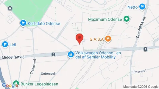 Lokaler til leje i Odense V - kort over placeringen