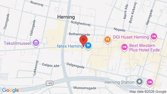 Liikekiinteistöt Vuokrattavana i Herning - kort over placeringen