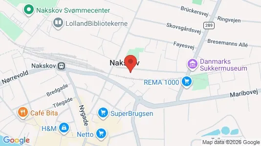 Commercial properties for rent i Nakskov - kort over placeringen