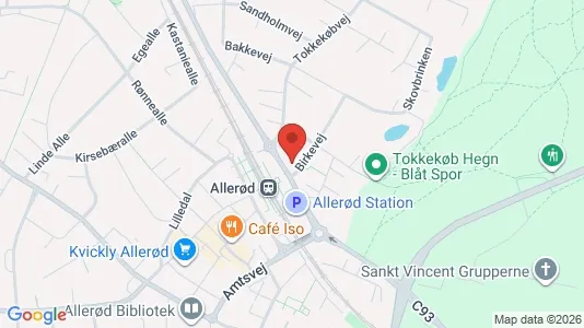 Lokaler til leje i Allerød - kort over placeringen