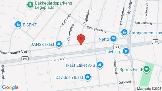 Commercial properties for rent i Ikast - kort over placeringen