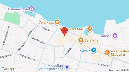 Commercial properties for rent i Middelfart - kort over placeringen