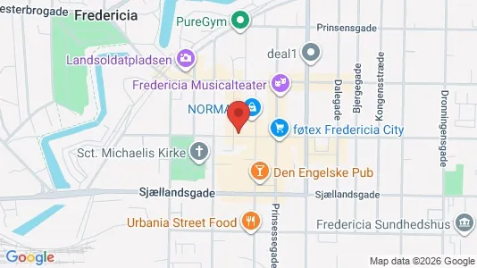 Commercial properties for rent i Fredericia - kort over placeringen