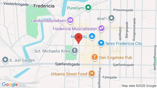 Commercial properties for rent i Fredericia - kort over placeringen