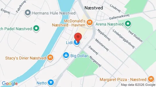 Commercial properties for rent i Næstved - kort over placeringen