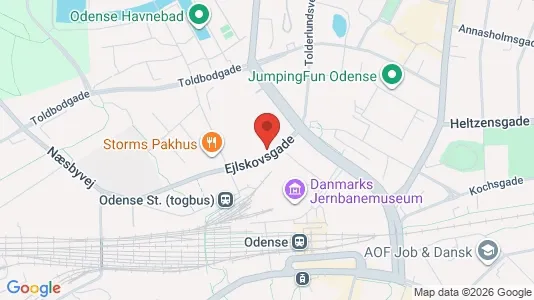 Commercial properties for rent i Odense C - kort over placeringen