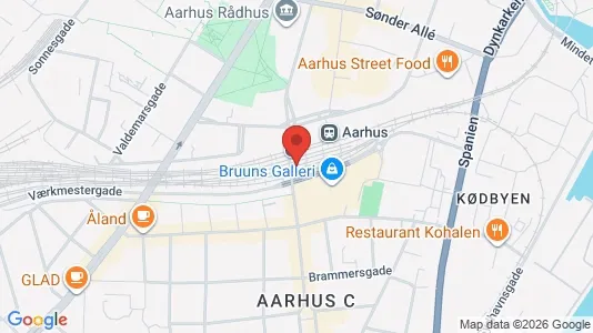 Gewerbeflächen zur Miete i Aarhus C - kort over placeringen