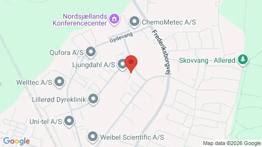Commercial properties for rent i Allerød - kort over placeringen