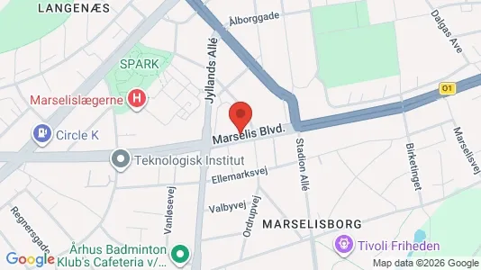 Commercial properties for rent i Aarhus C - kort over placeringen