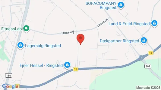Commercial properties for rent i Ringsted - kort over placeringen