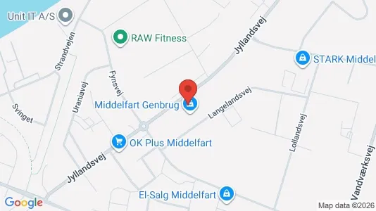 Lokaler til leie i Middelfart - kort over placeringen