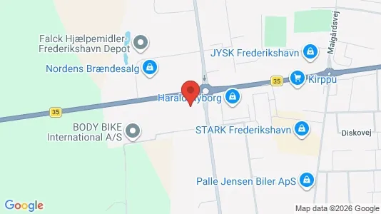 Commercial properties for rent i Frederikshavn - kort over placeringen