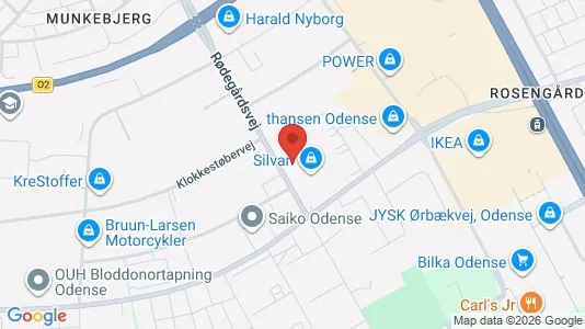Commercial properties for rent i Odense M - kort over placeringen