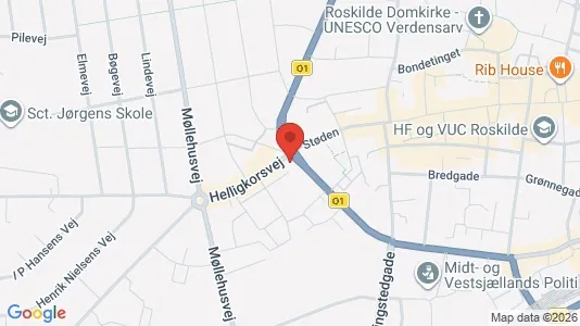 Commercial properties for rent i Roskilde - kort over placeringen